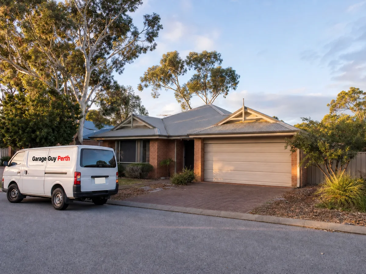Garage door service on a residential street in Joondalup, Perth WA