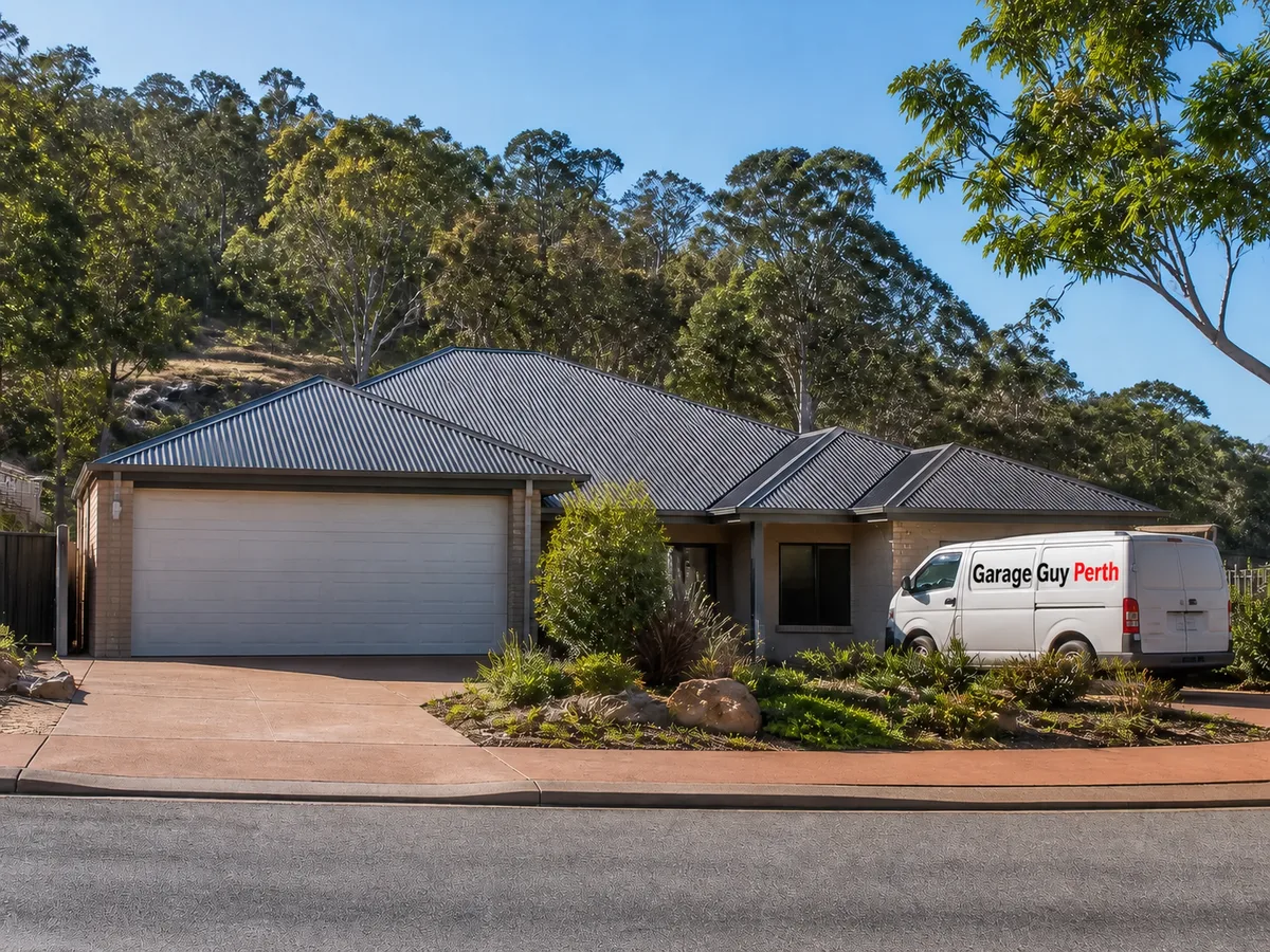 Garage door service on a residential street in Kalamunda, Perth WA