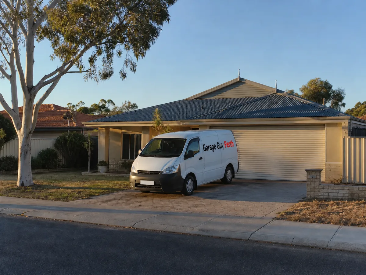 Garage door service on a residential street in Kallaroo, Perth WA