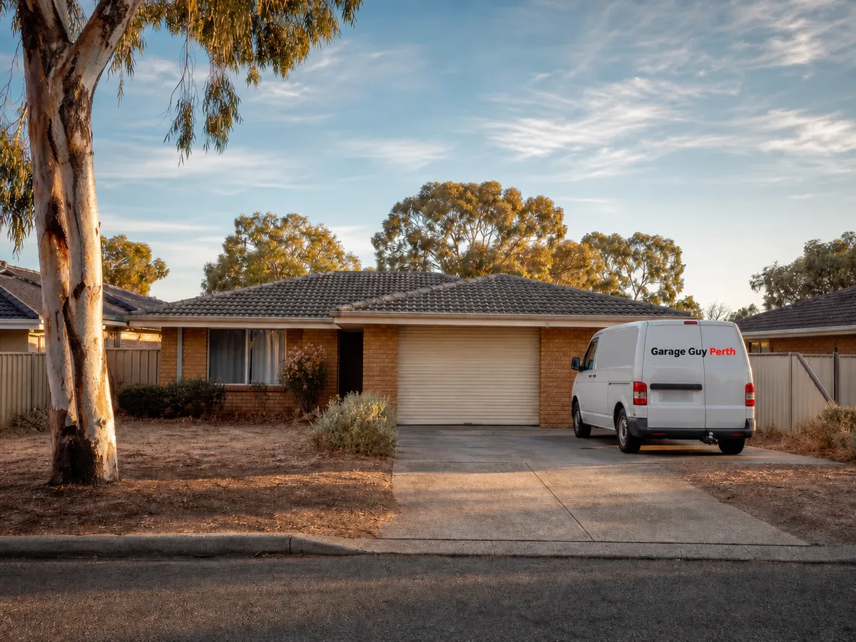 Garage door service on a residential street in Karawara, Perth WA