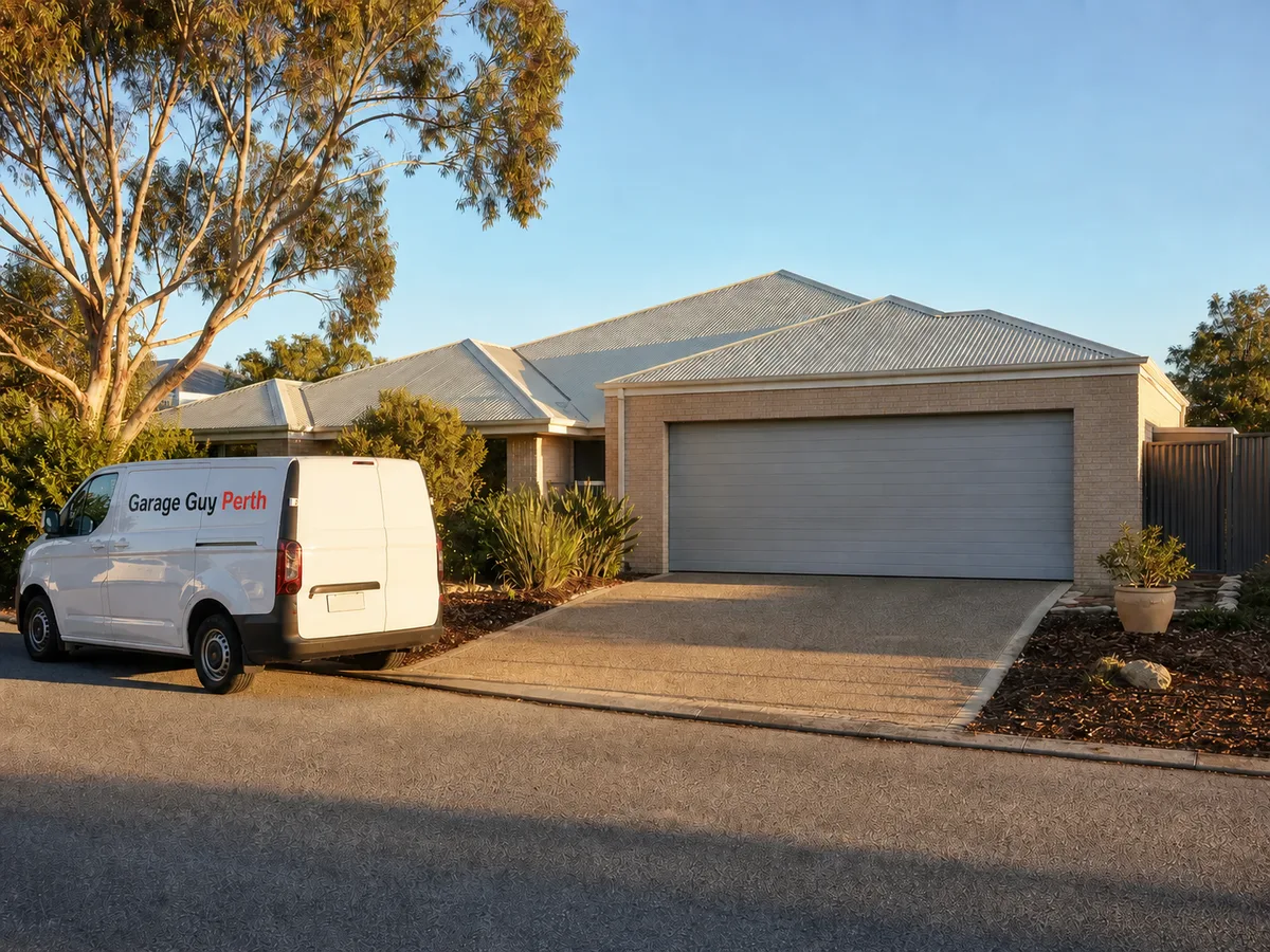 Garage door service on a residential street in Karrinyup, Perth WA