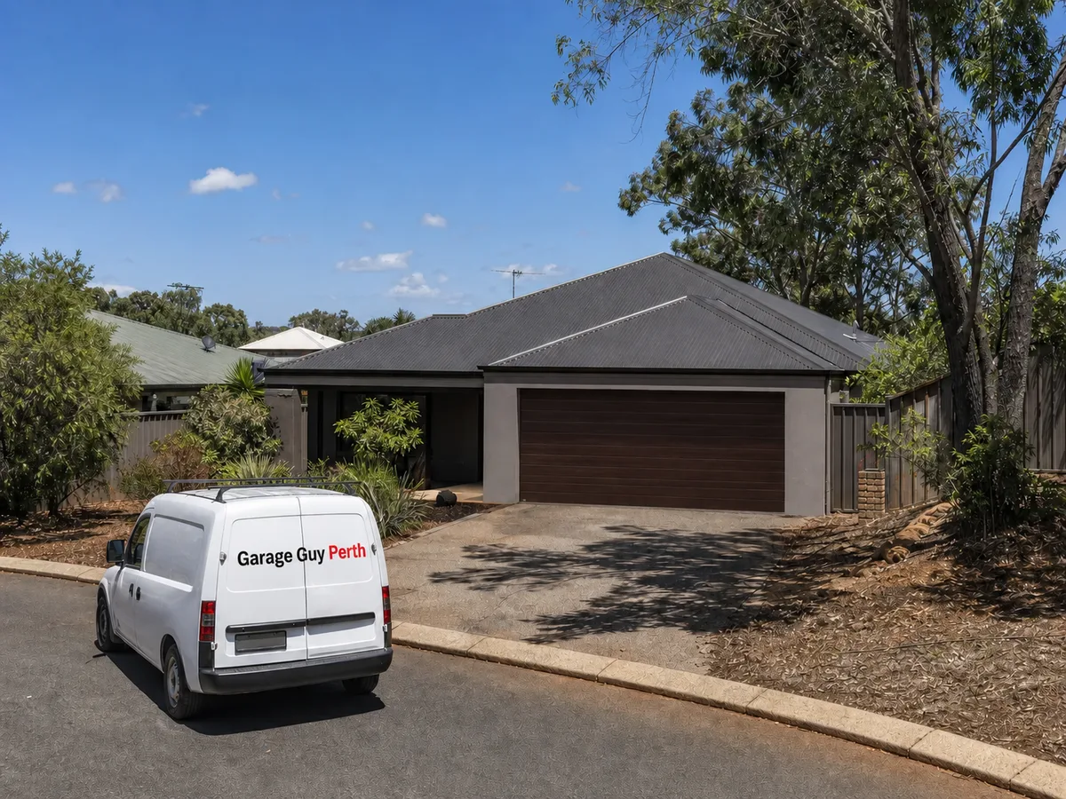 Garage door service on a residential street in Kelmscott, Perth WA