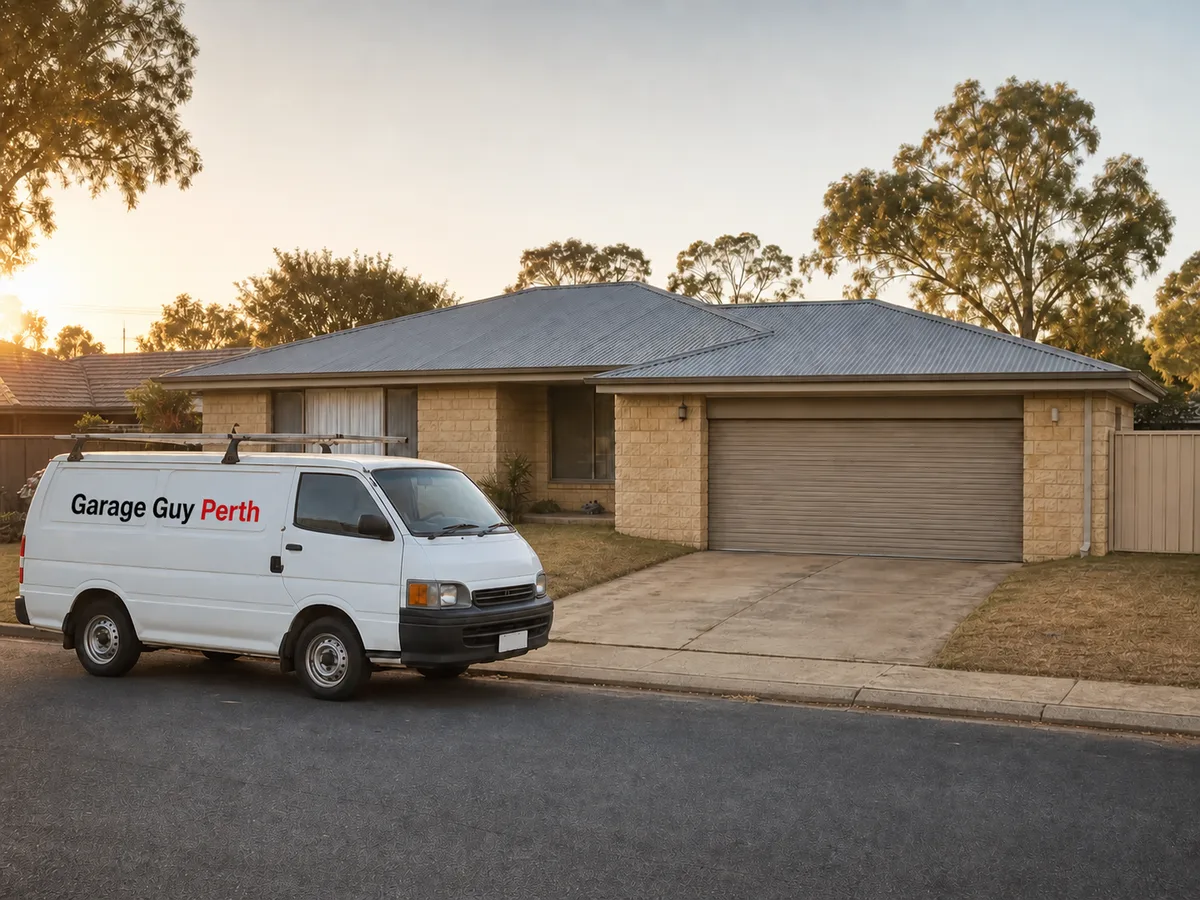 Garage door service on a residential street in Koondoola, Perth WA