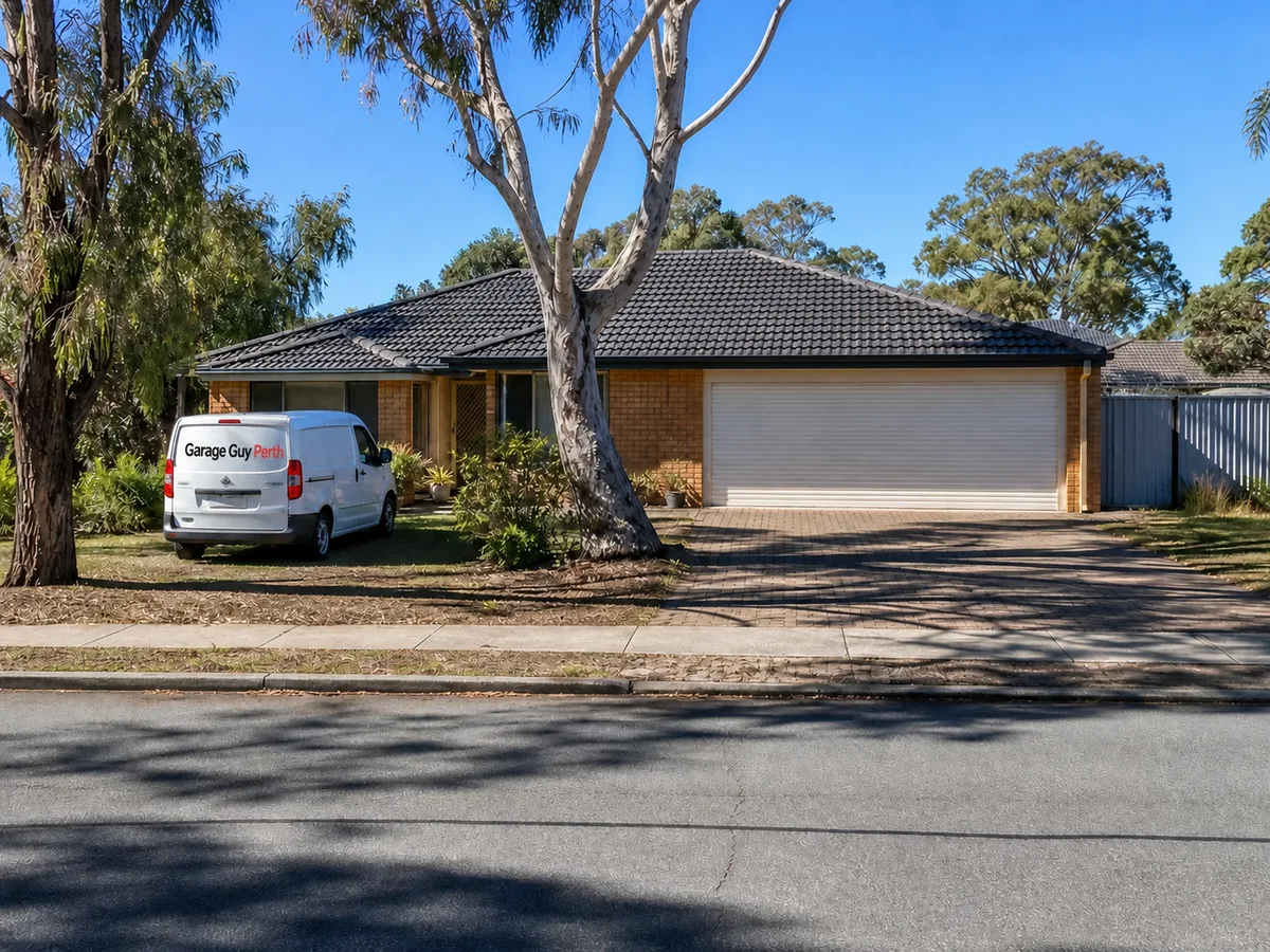 Garage door service on a residential street in Koongamia, Perth WA