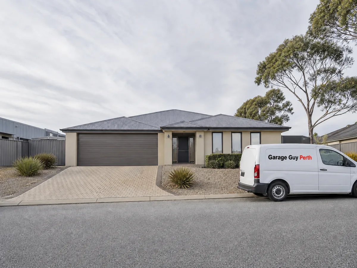 Garage door service on a residential street in Landsdale, Perth WA