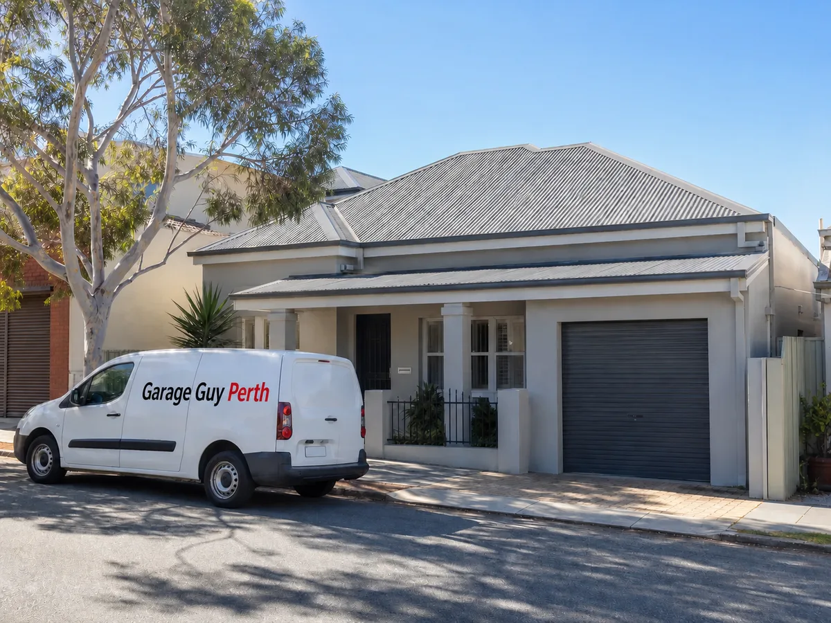 Garage door service on a residential street in Leederville, Perth WA