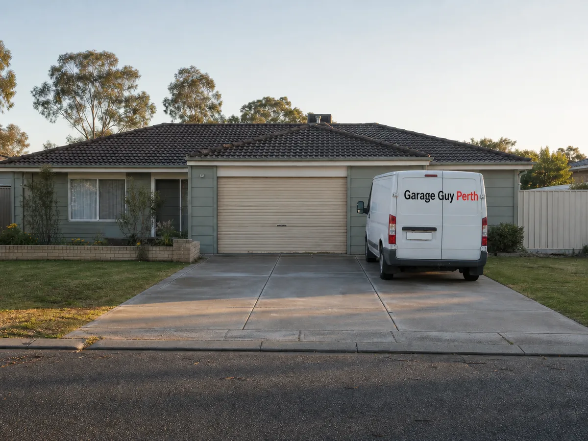 Garage door service on a residential street in Lockridge, Perth WA