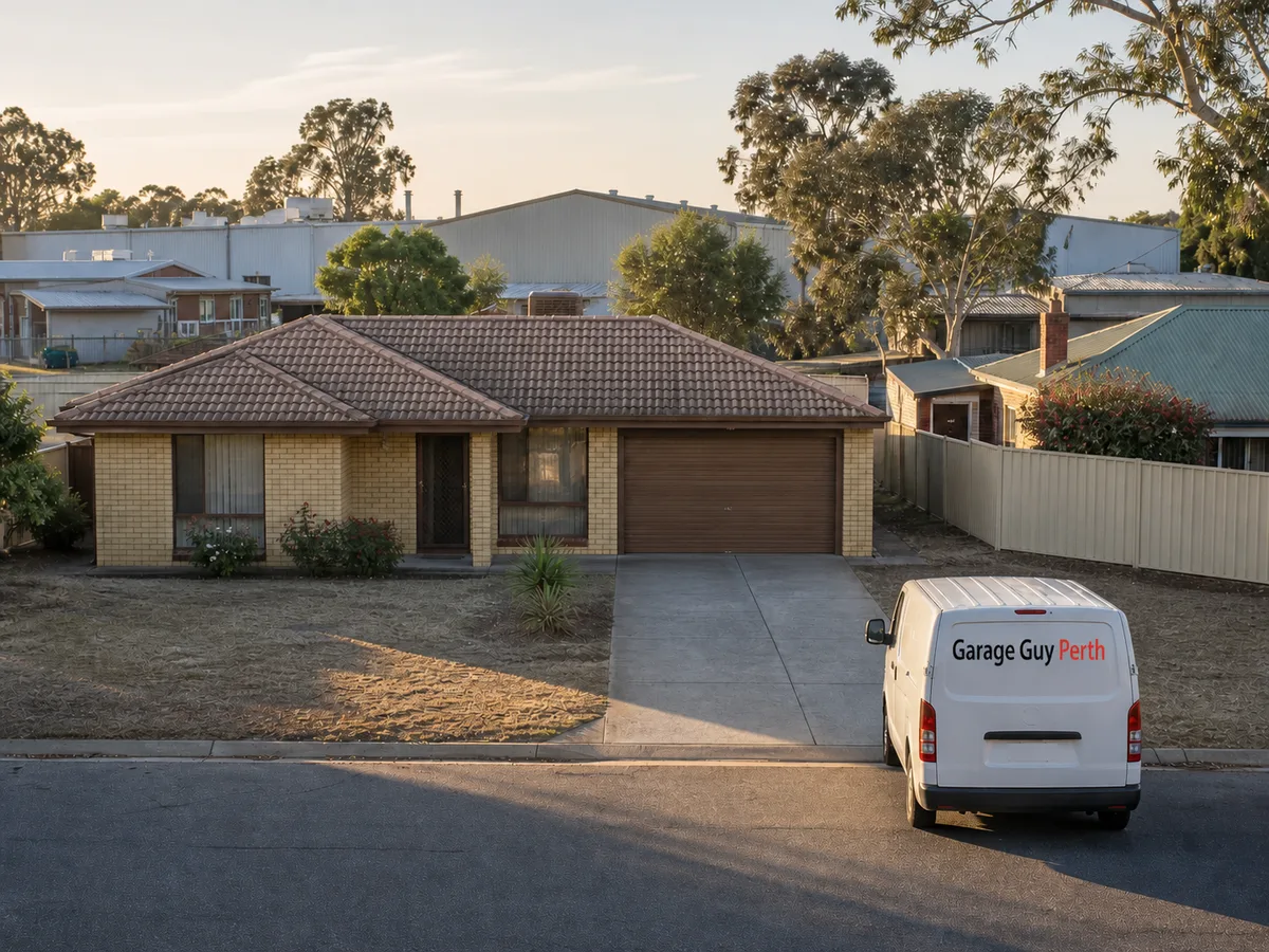 Garage door service on a residential street in Maddington, Perth WA