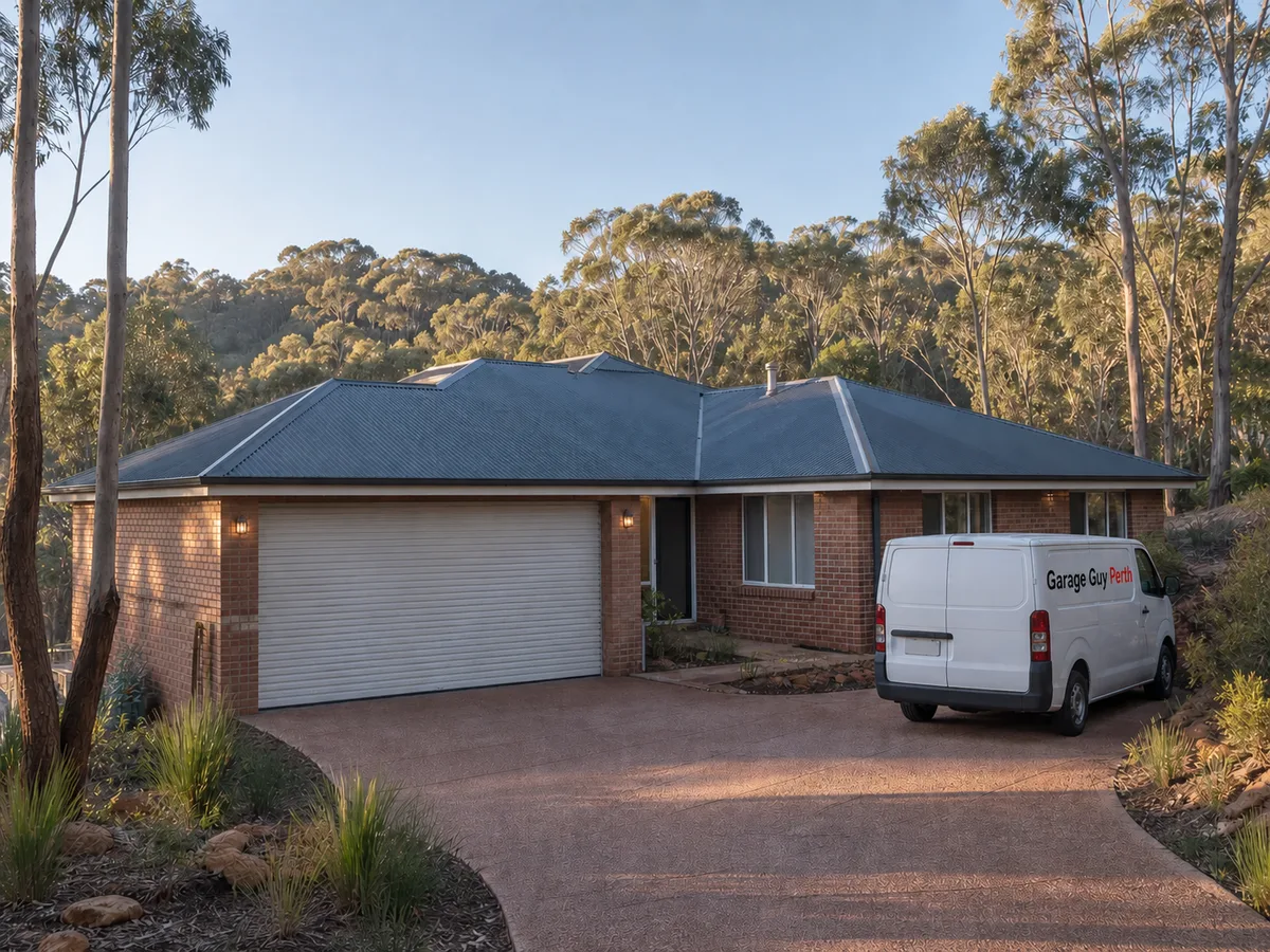 Garage door service on a residential street in Mahogany Creek, Perth WA