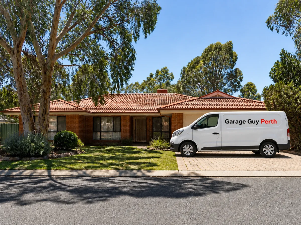 Garage door service on a residential street in Maida Vale, Perth WA