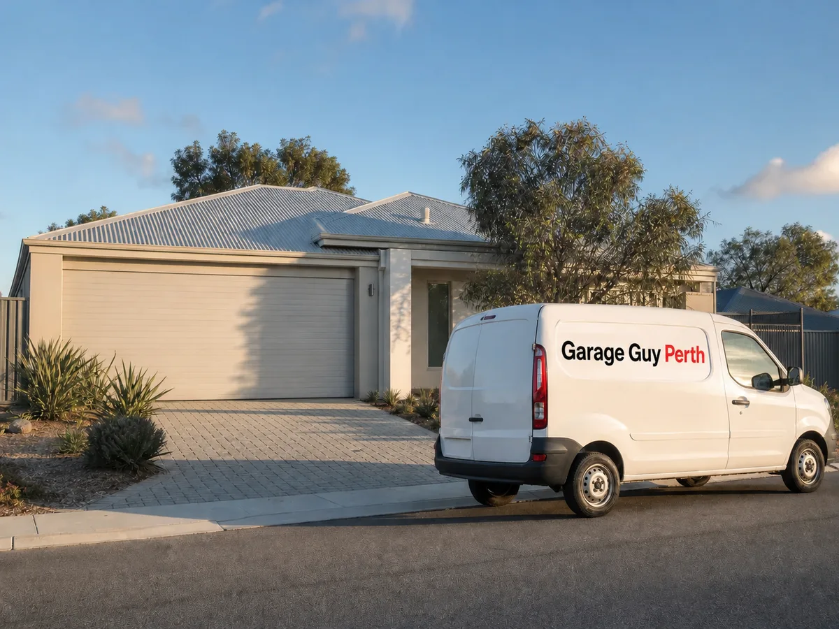 Garage door service on a residential street in Marmion, Perth WA