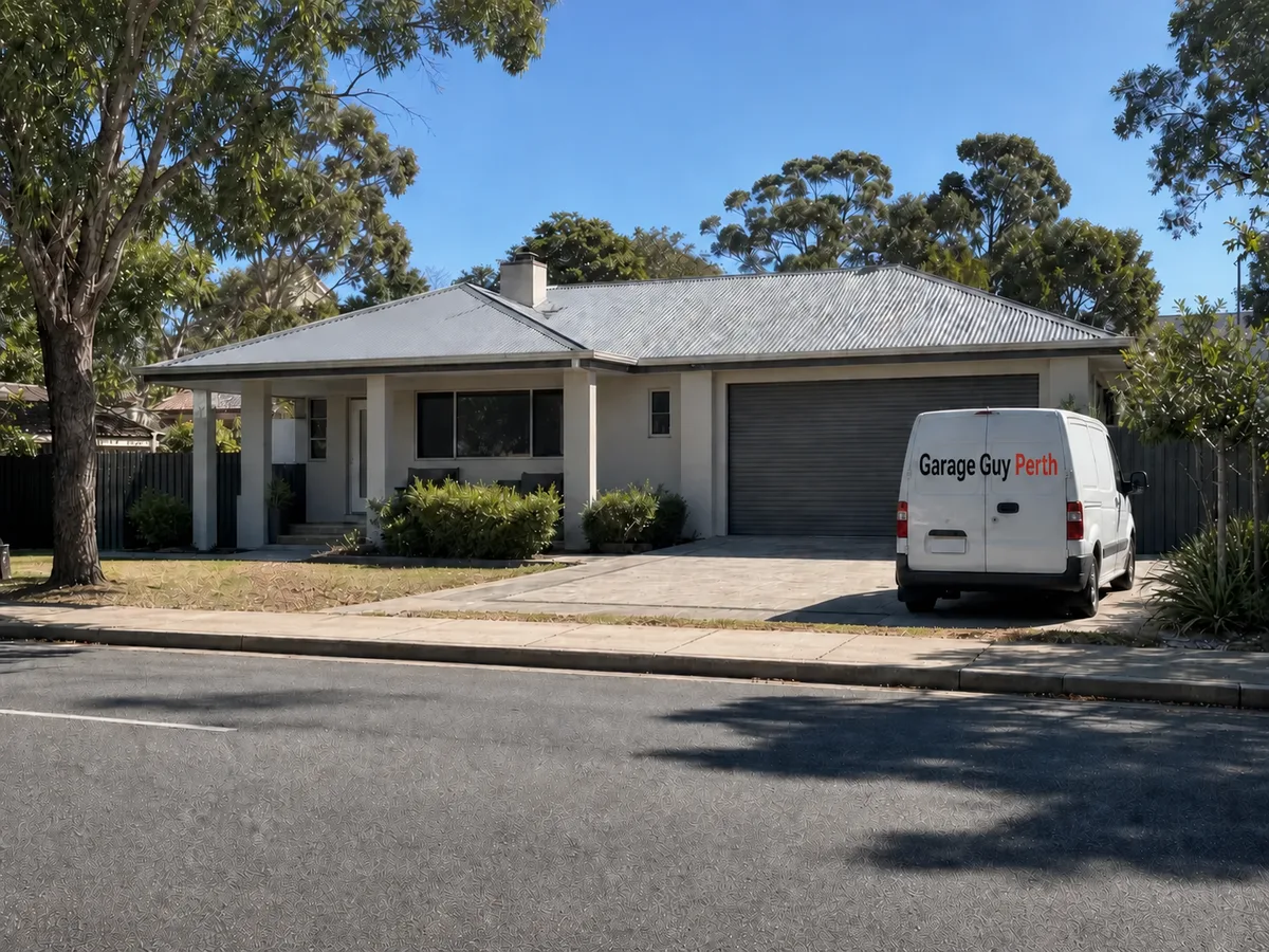 Garage door service on a residential street in Melville, Perth WA