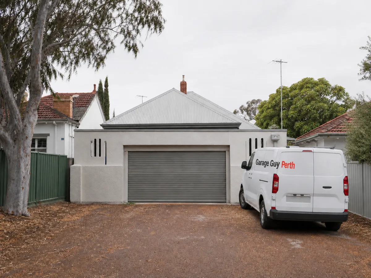 Garage door service on a residential street in Mount Hawthorn, Perth WA
