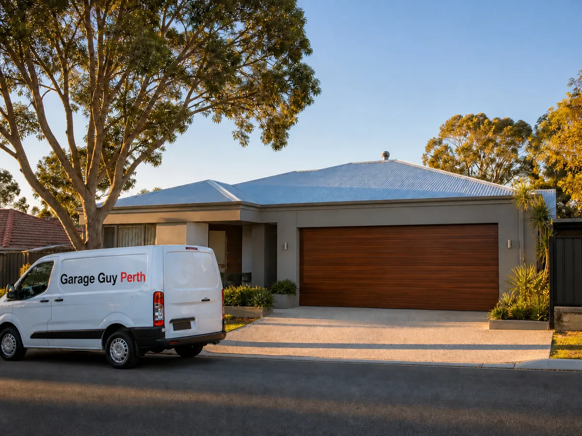 Garage door service on a residential street in Mount Pleasant, Perth WA