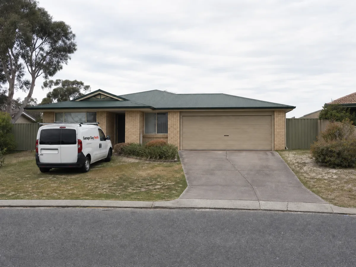Garage door service on a residential street in Mullaloo, Perth WA