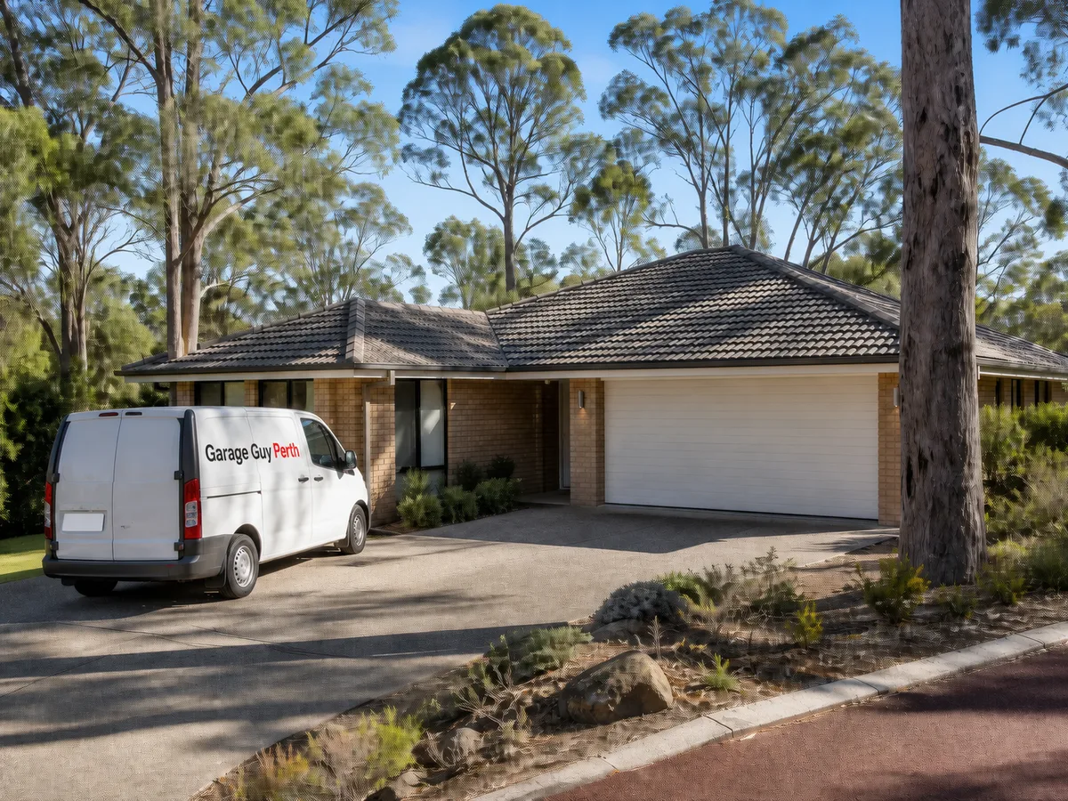 Garage door service on a residential street in Mundaring, Perth WA