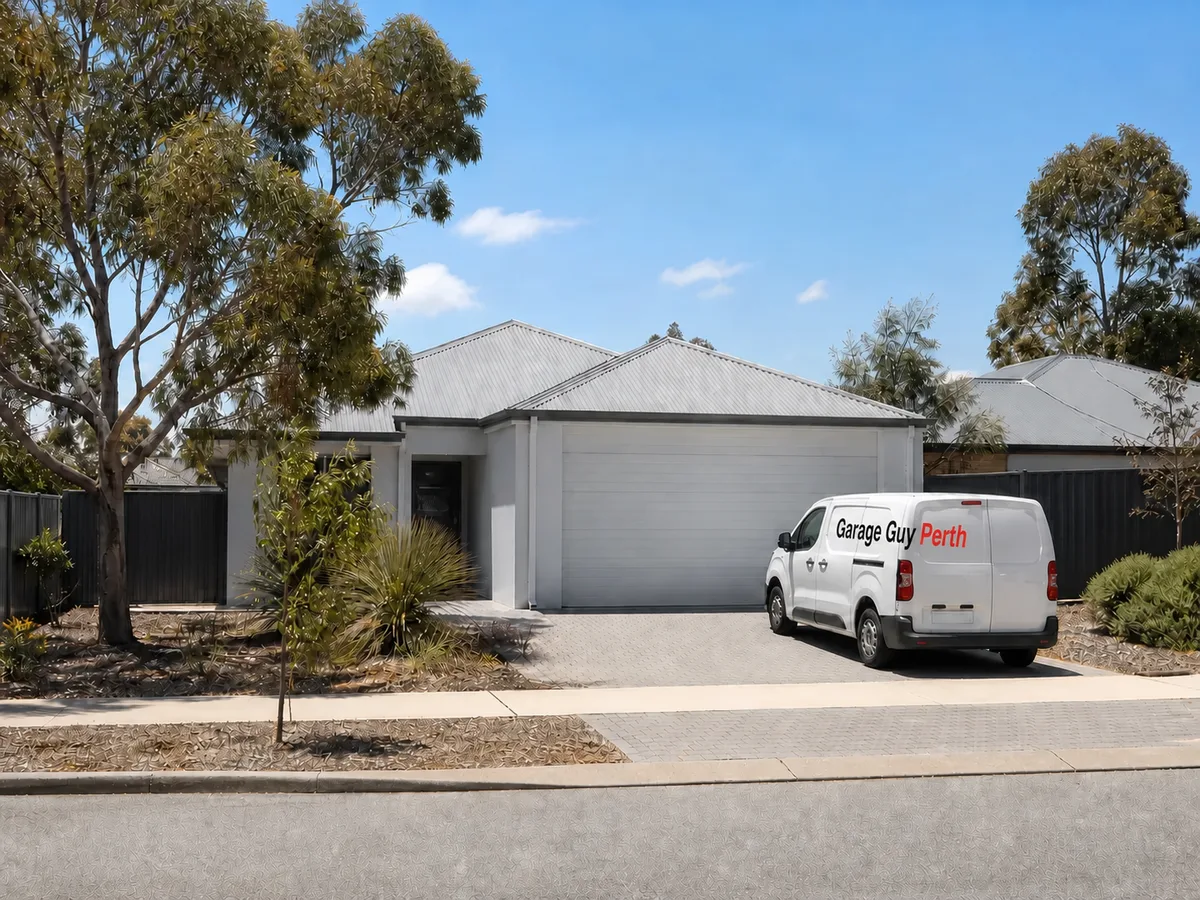 Garage door service on a residential street in Munster, Perth WA
