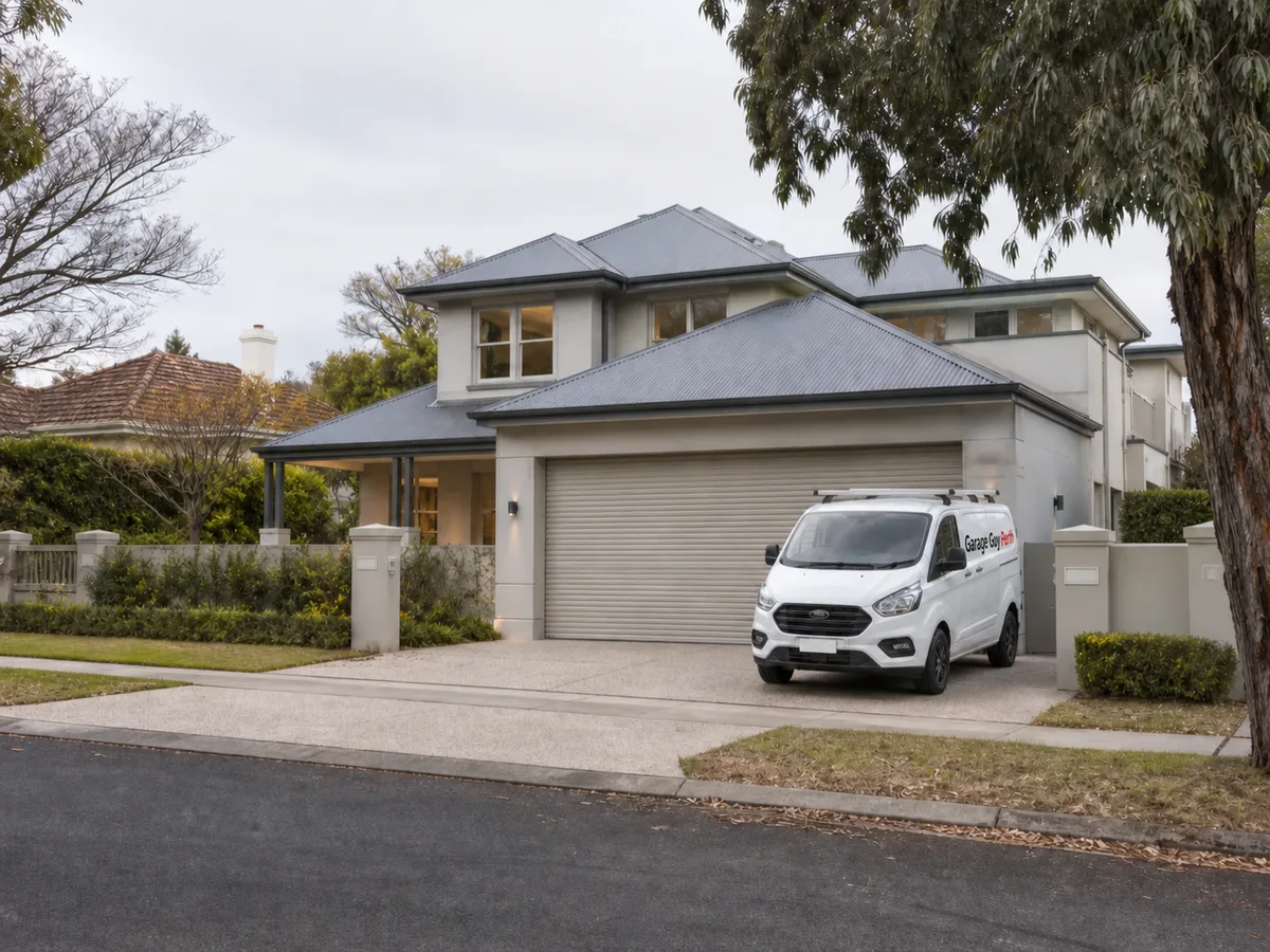 Garage door service on a residential street in Nedlands, Perth WA