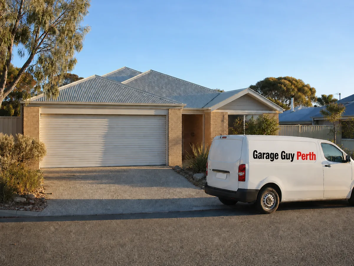 Garage door service on a residential street in North Beach, Perth WA