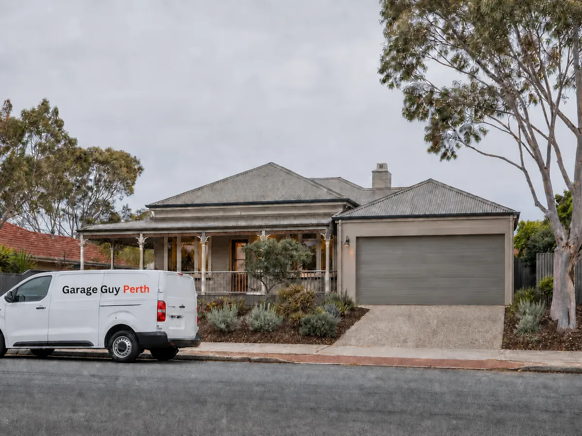 Garage door service on a residential street in North Fremantle, Perth WA