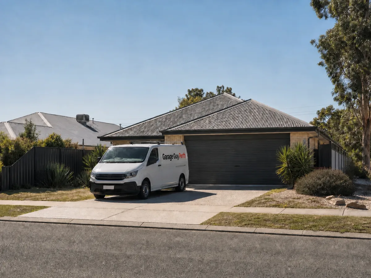 Garage door service on a residential street in North Lake, Perth WA