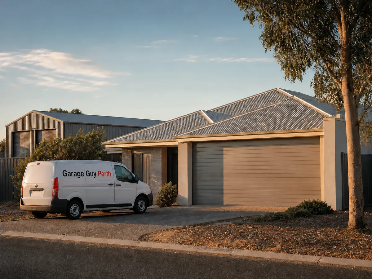 Garage door service on a residential street in O'Connor, Perth WA