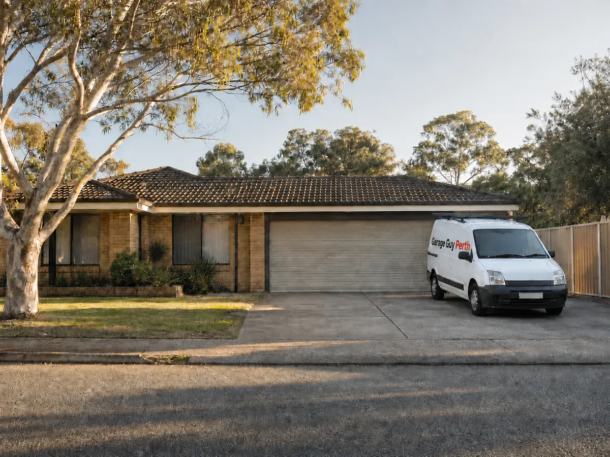 Garage door service on a residential street in Padbury, Perth WA