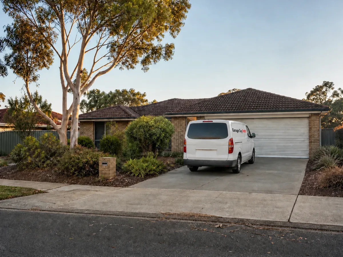 Garage door service on a residential street in Parmelia, Perth WA
