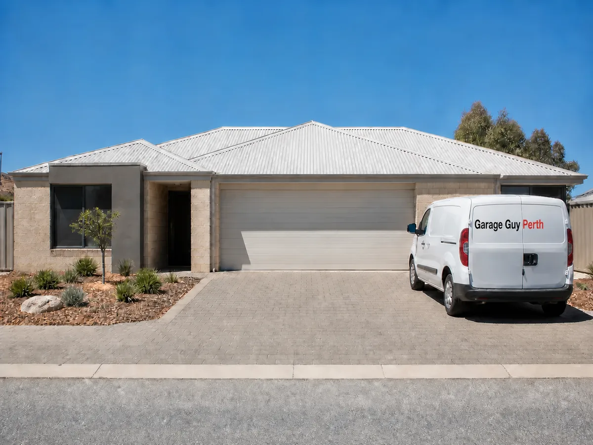 Garage door service on a residential street in Pearsall, Perth WA