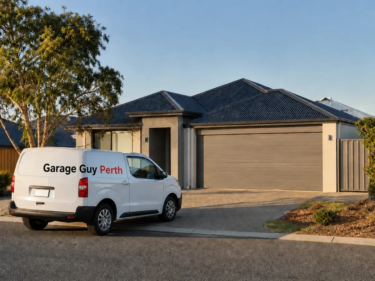 Garage door service on a residential street in Piara Waters, Perth WA