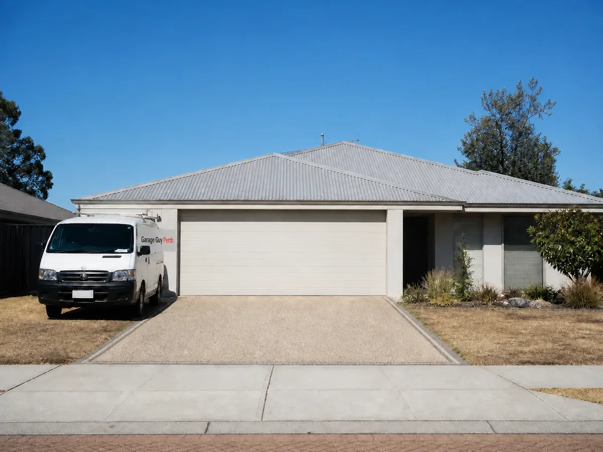 Garage door service on a residential street in Port Kennedy, Perth WA