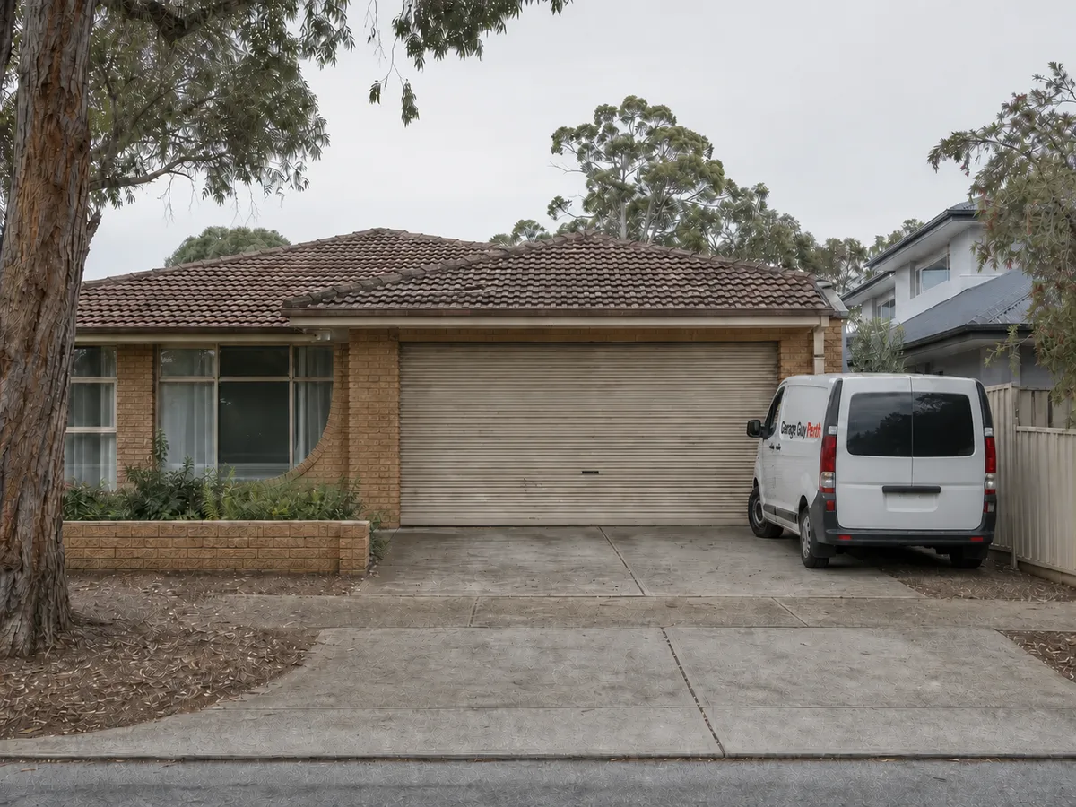 Garage door service on a residential street in Queens Park, Perth WA