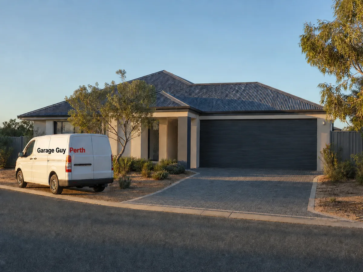 Garage door service on a residential street in Quinns Rocks, Perth WA