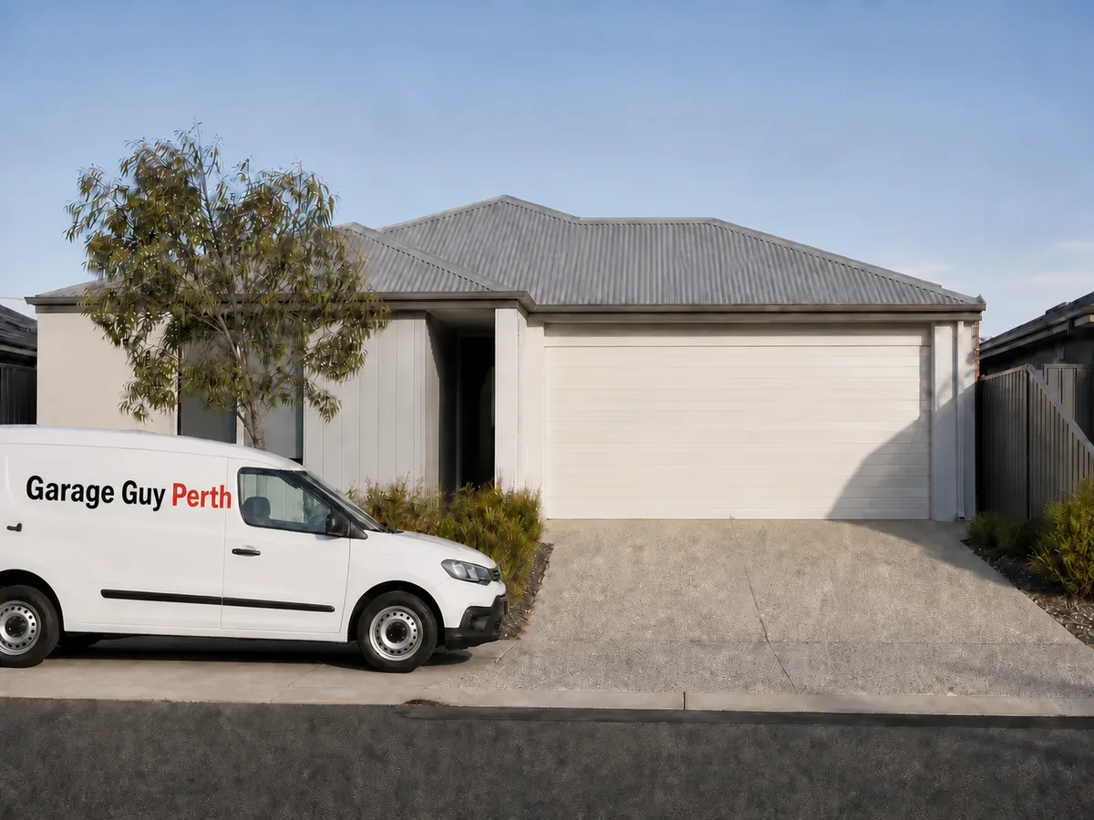 Garage door service on a residential street in Ridgewood, Perth WA