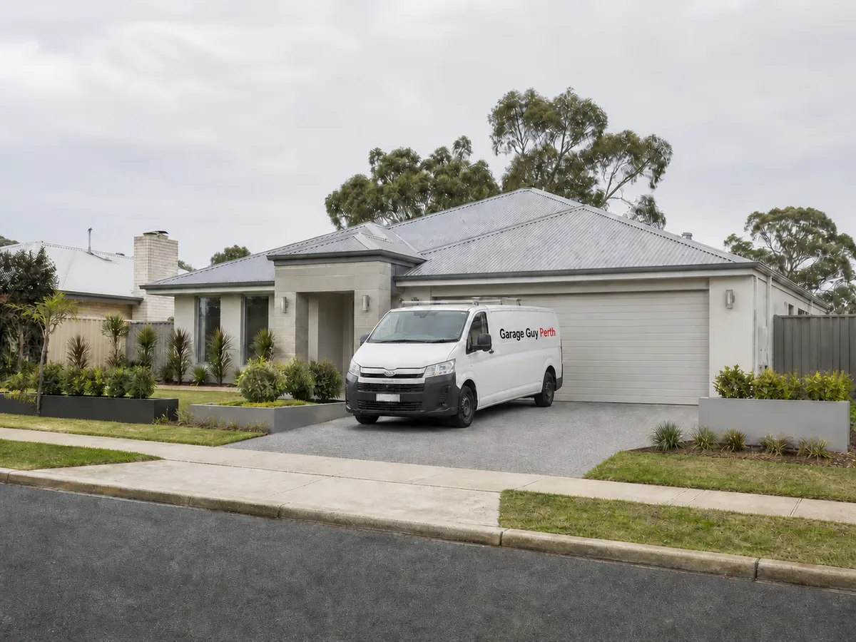 Garage door service on a residential street in Salter Point, Perth WA