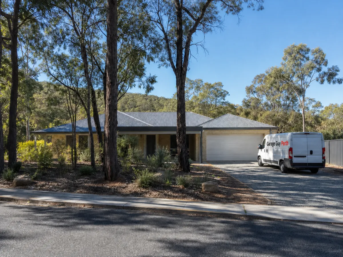 Garage door service on a residential street in Sawyers Valley, Perth WA