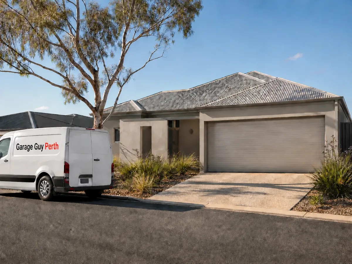Garage door service on a residential street in Scarborough, Perth WA