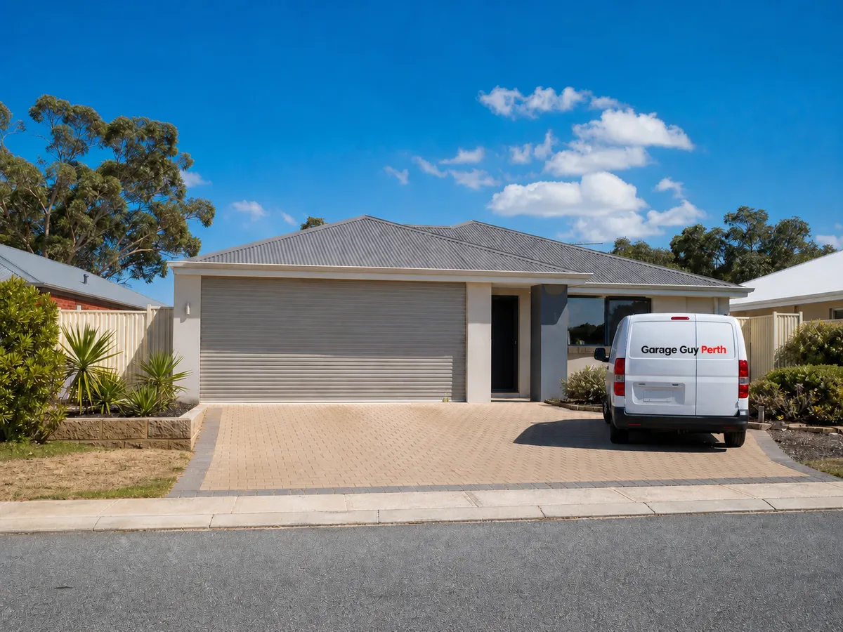 Garage door service on a residential street in Secret Harbour, Perth WA