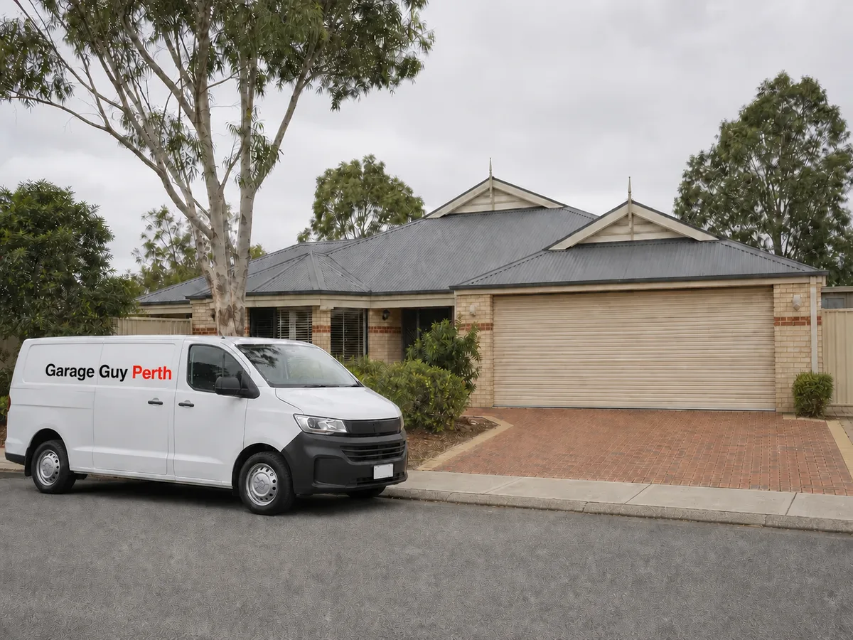 Garage door service on a residential street in Seville Grove, Perth WA