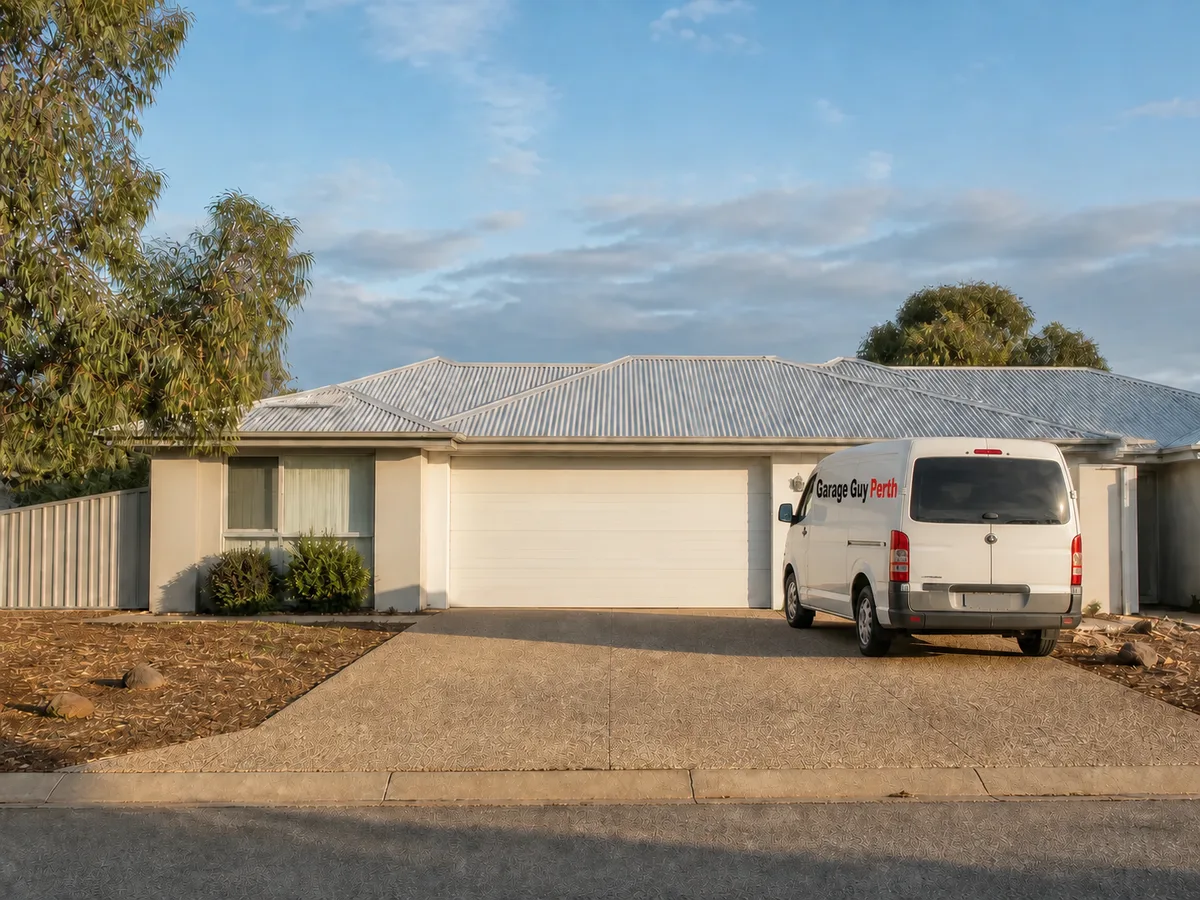 Garage door service on a residential street in Shoalwater, Perth WA