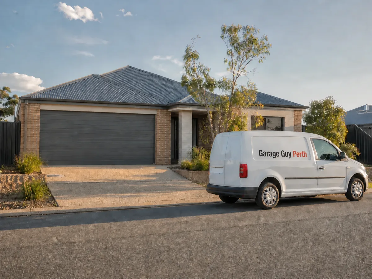 Garage door service on a residential street in Sinagra, Perth WA