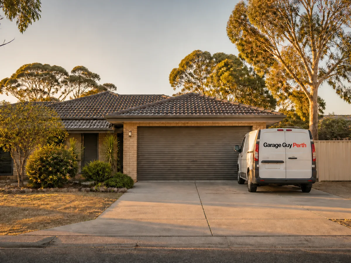 Garage door service on a residential street in South Lake, Perth WA