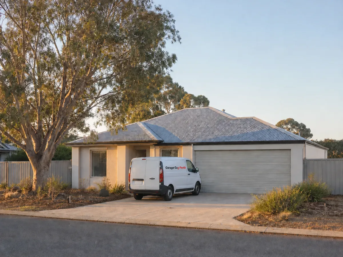 Garage door service on a residential street in Spearwood, Perth WA
