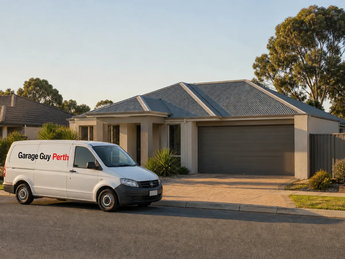 Garage door service on a residential street in Success, Perth WA
