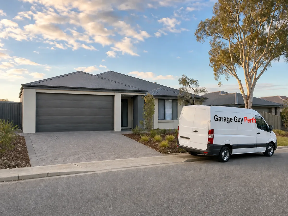 Garage door service on a residential street in Tapping, Perth WA