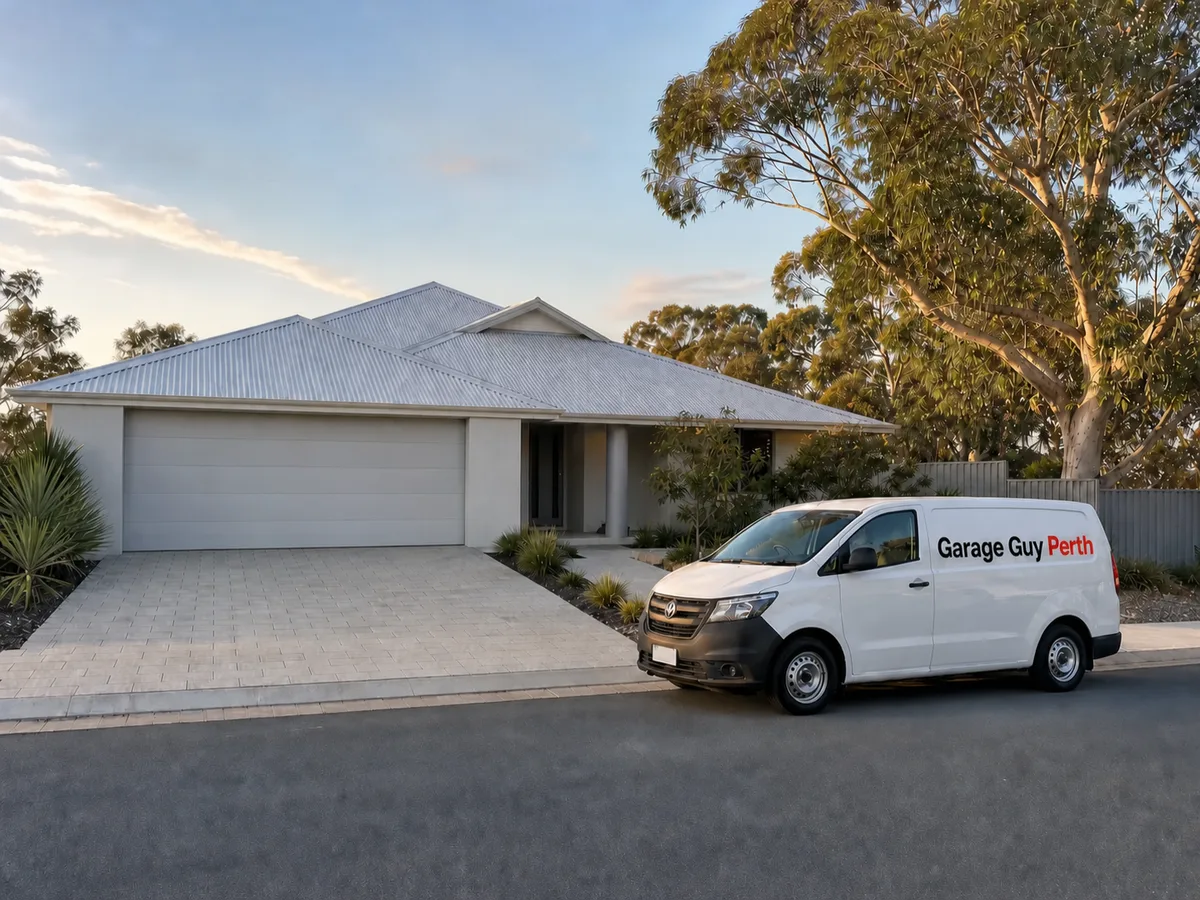 Garage door service on a residential street in Trigg, Perth WA
