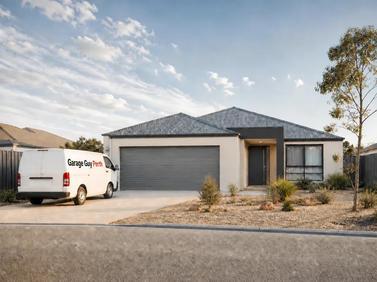 Garage door service on a residential street in Two Rocks, Perth WA