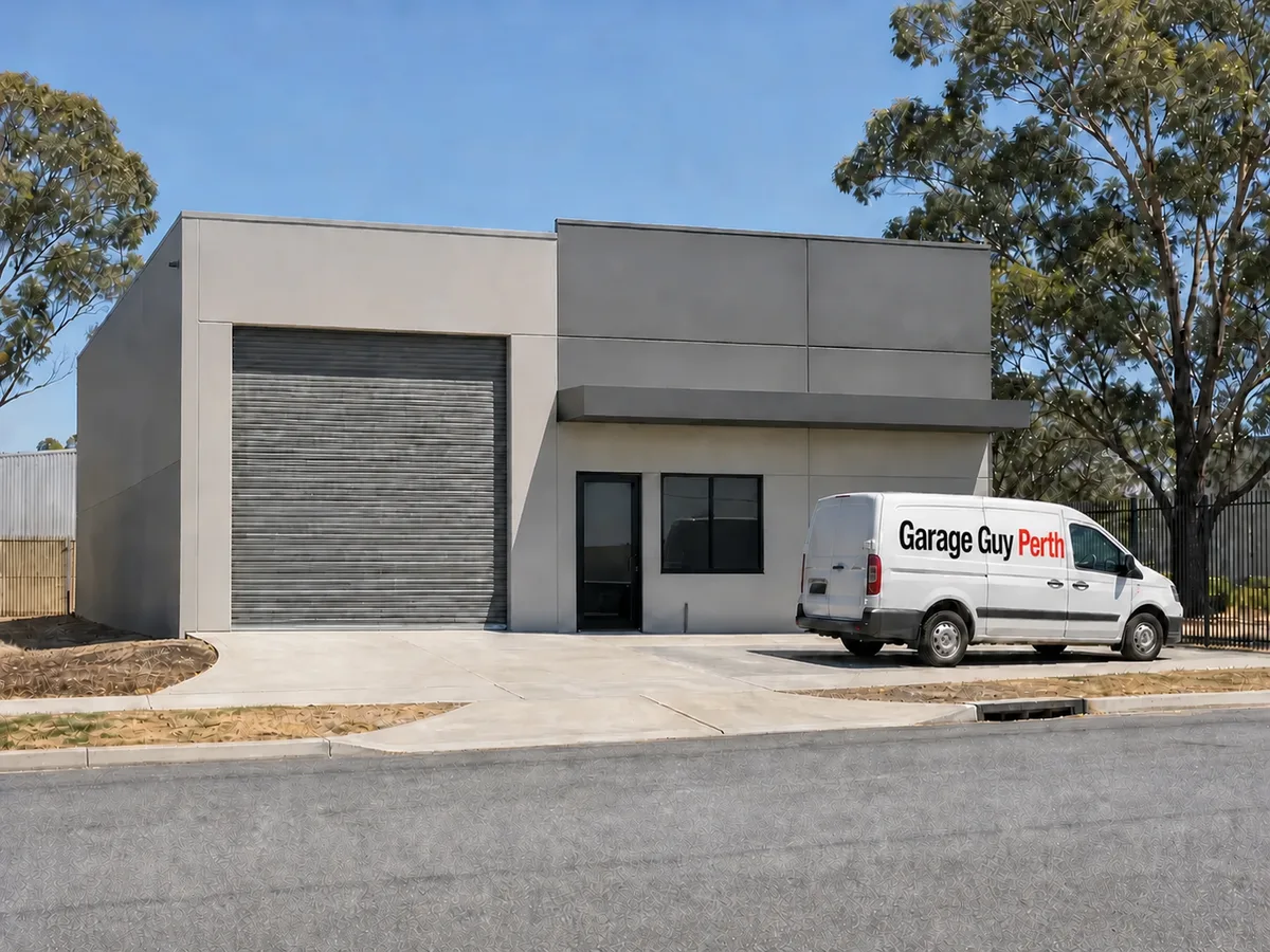 Garage door service on a residential street in Wangara, Perth WA