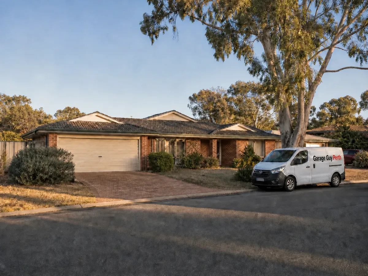 Garage door service on a residential street in Wanneroo, Perth WA
