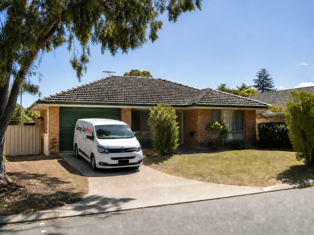 Garage door service on a residential street in Waterford, Perth WA